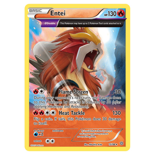 Entei 15 card from the Pokemon set Ancient Origins