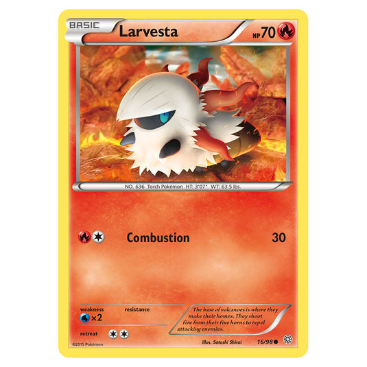 Larvesta 16 card from the Pokemon set Ancient Origins