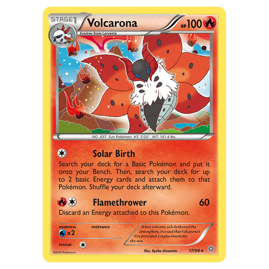 Volcarona 17 card from the Pokemon set Ancient Origins