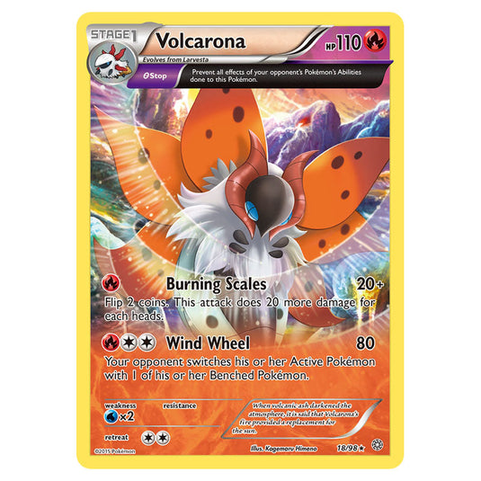 Volcarona 18 card from the Pokemon set Ancient Origins