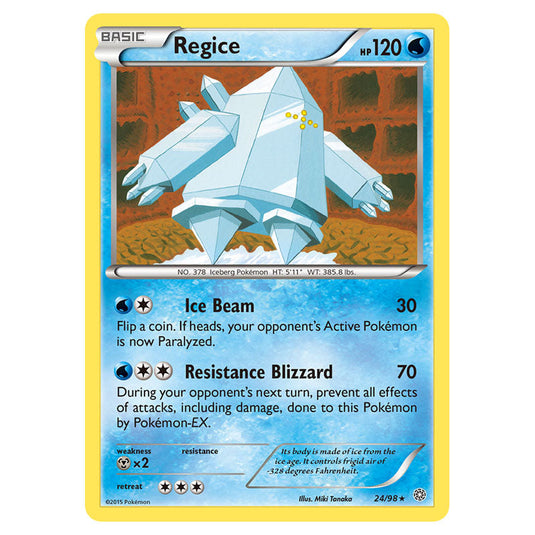 Regice 24 card from the Pokemon set Ancient Origins