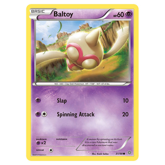 Baltoy 31 card from the Pokemon set Ancient Origins