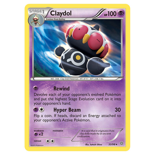 Claydol 33 card from the Pokemon set Ancient Origins