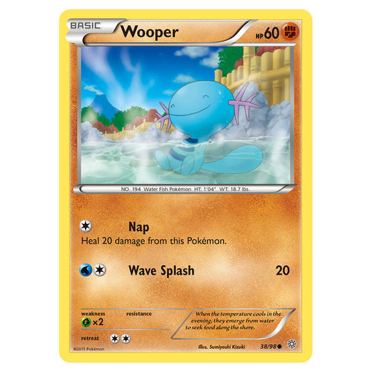 Wooper 38 card from the Pokemon set Ancient Origins