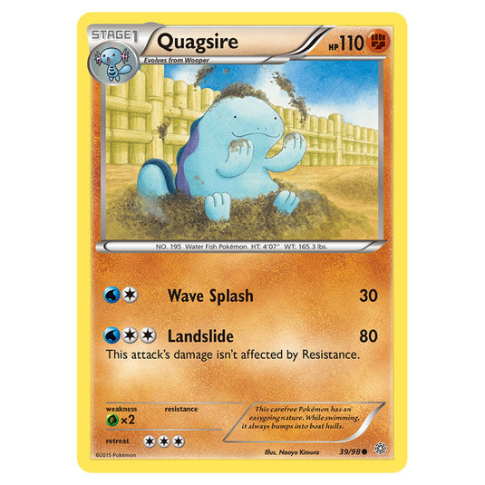 Quagsire 39 card from the Pokemon set Ancient Origins