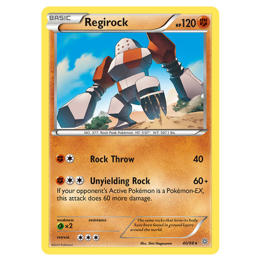 Regirock 40 card from the Pokemon set Ancient Origins