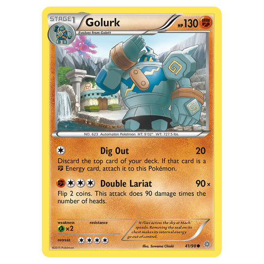 Golurk 41 card from the Pokemon set Ancient Origins