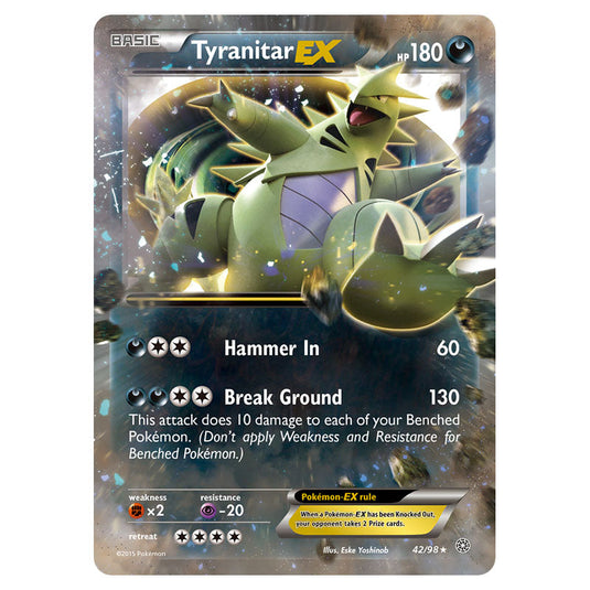 Tyranitar-EX 42 card from the Pokemon set Ancient Origins