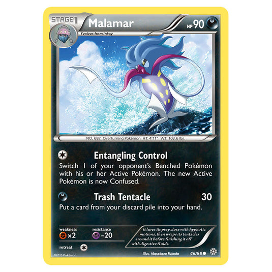 Malamar 46 card from the Pokemon set Ancient Origins