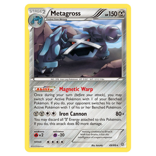 Metagross 49 card from the Pokemon set Ancient Origins