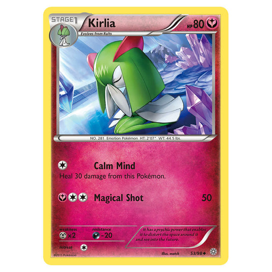 Kirlia 53 card from the Pokemon set Ancient Origins