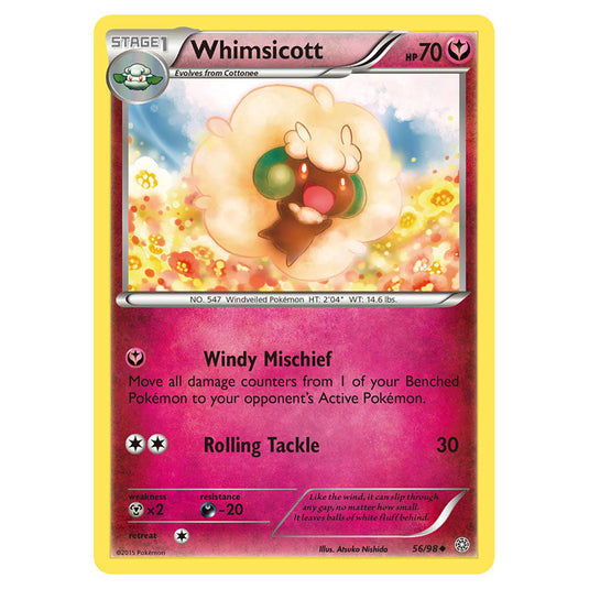 Whimsicott 56 card from the Pokemon set Ancient Origins