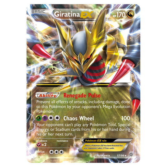 Giratina-EX 57 card from the Pokemon set Ancient Origins