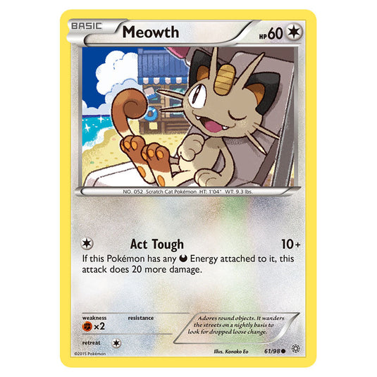 Meowth 61 card from the Pokemon set Ancient Origins