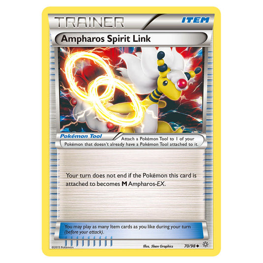 Ampharos Spirit Link 70 card from the Pokemon set Ancient Origins