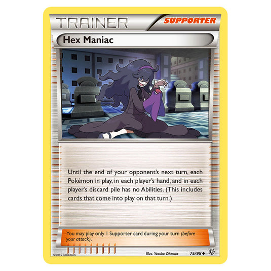 Hex Maniac 75 card from the Pokemon set Ancient Origins