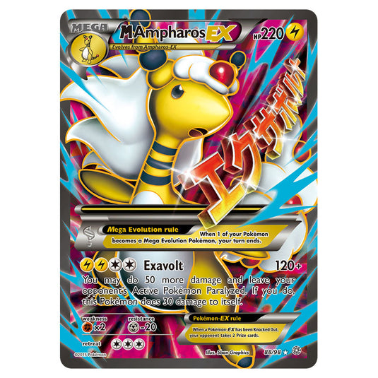 M Ampharos-EX 88 card from the Pokemon set Ancient Origins