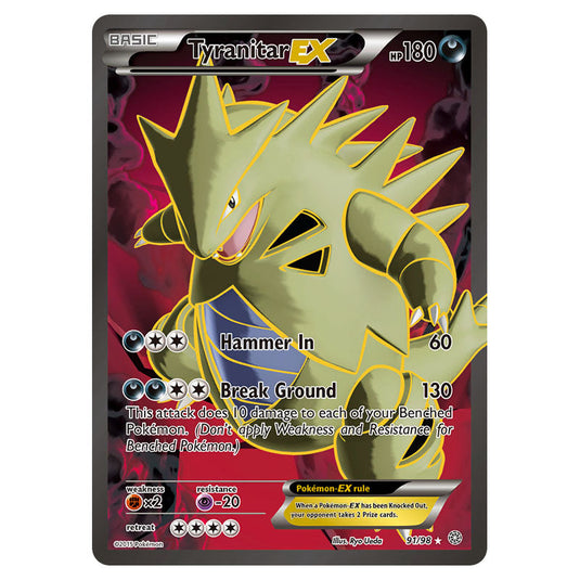 Tyranitar-EX 91 card from the Pokemon set Ancient Origins