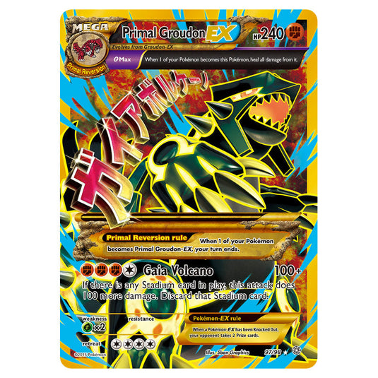 Primal Groudon-EX 97 card from the Pokemon set Ancient Origins