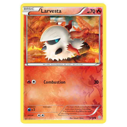 Larvesta 16 card from the Pokemon set Ancient Origins