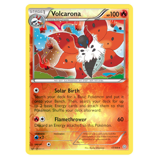 Volcarona 17 card from the Pokemon set Ancient Origins