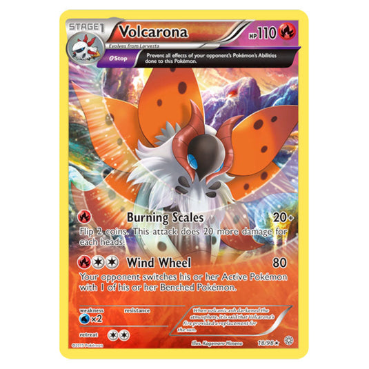 Volcarona 18 card from the Pokemon set Ancient Origins