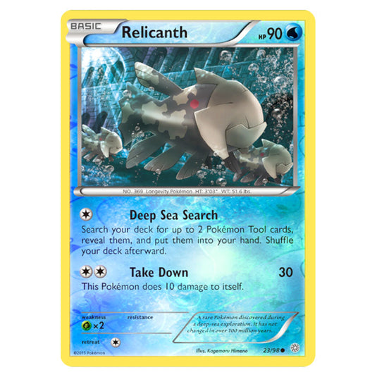 Relicanth 23 card from the Pokemon set Ancient Origins