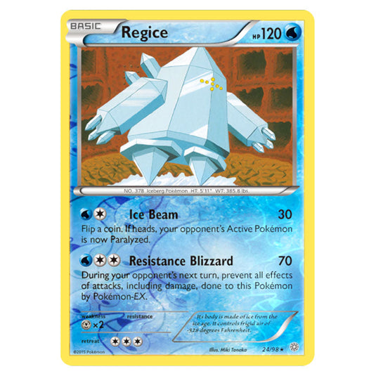 Regice 24 card from the Pokemon set Ancient Origins