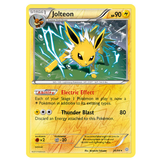 Jolteon 26 card from the Pokemon set Ancient Origins