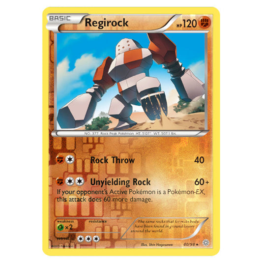 Regirock 40 card from the Pokemon set Ancient Origins