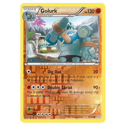 Golurk 41 card from the Pokemon set Ancient Origins