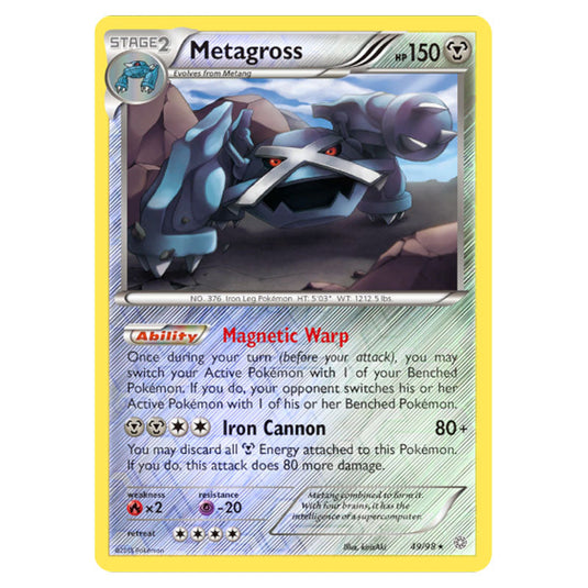 Metagross 49 card from the Pokemon set Ancient Origins