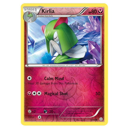 Kirlia 53 card from the Pokemon set Ancient Origins