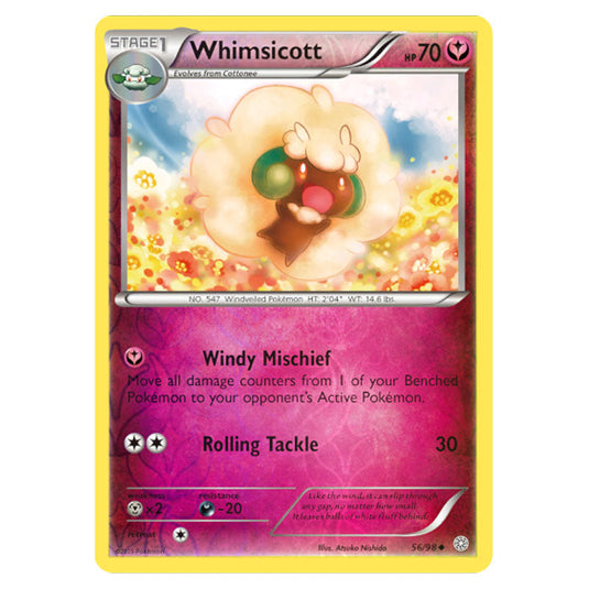 Whimsicott 56 card from the Pokemon set Ancient Origins