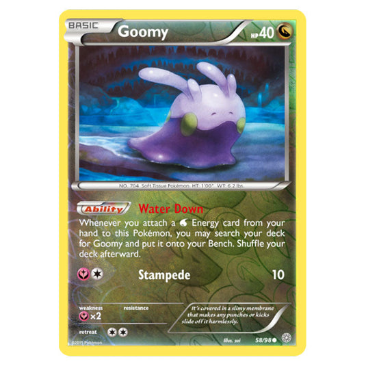 Goomy 58 card from the Pokemon set Ancient Origins