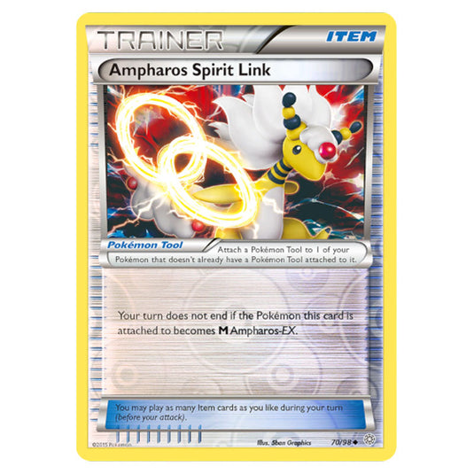 Ampharos Spirit Link 70 card from the Pokemon set Ancient Origins