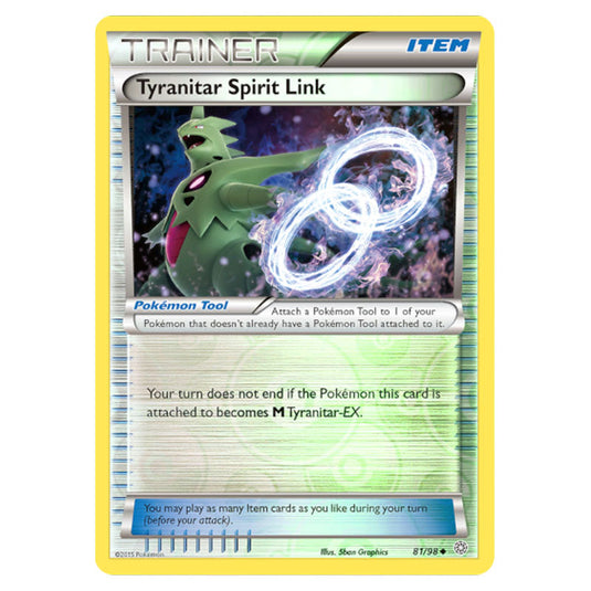 Tyranitar Spirit Link 81 card from the Pokemon set Ancient Origins