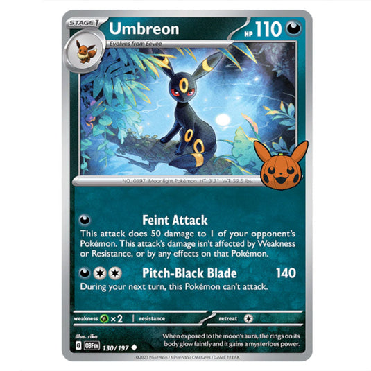 Umbreon card from the Pokemon set Trick or Trade 2024