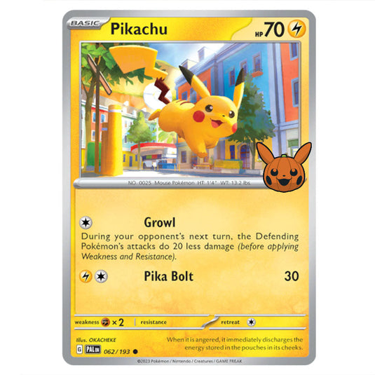 Pikachu card from the Pokemon set Trick or Trade 2024