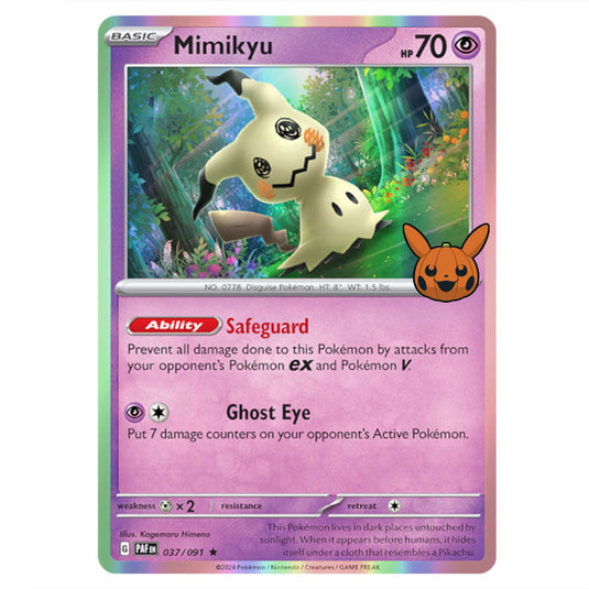 Mimikyu card from the Pokemon set Trick or Trade 2024