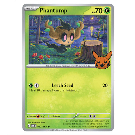 Phantump card from the Pokemon set Trick or Trade 2024