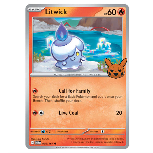 Litwick card from the Pokemon set Trick or Trade 2024