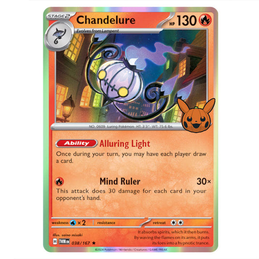 Chandelure card from the Pokemon set Trick or Trade 2024