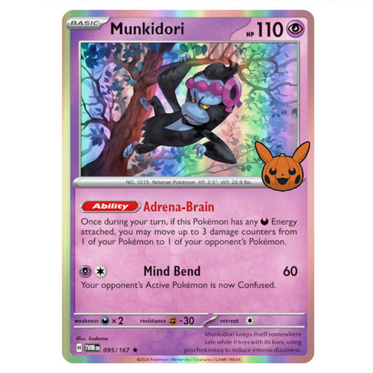 Munkidori card from the Pokemon set Trick or Trade 2024