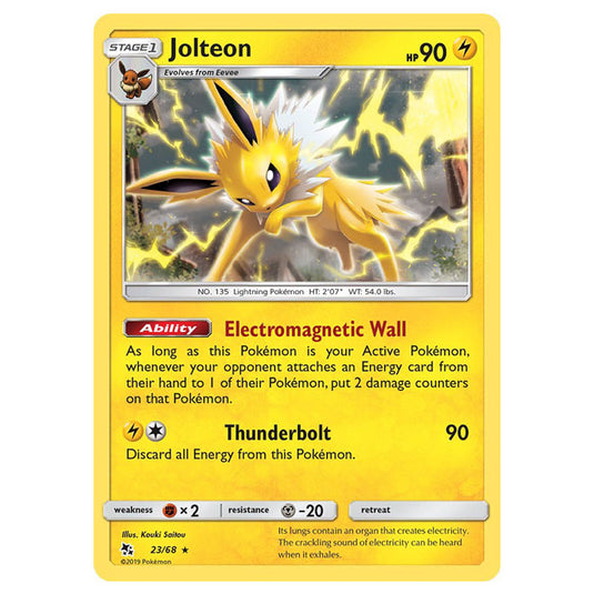 Pokemon - Sun & Moon - Hidden Fates - Jolteon - 23/68