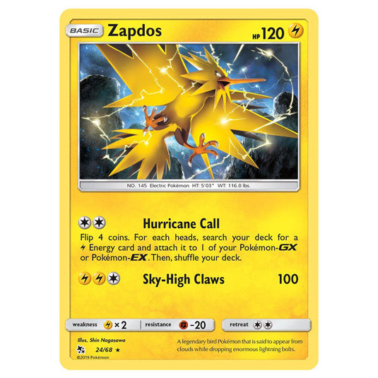 Pokemon - Sun & Moon - Hidden Fates - Zapdos - 24/68