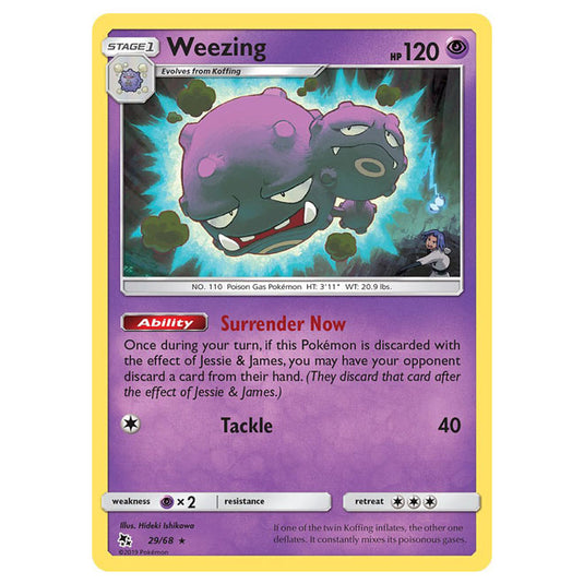 Pokemon - Sun & Moon - Hidden Fates - Weezing - 29/68