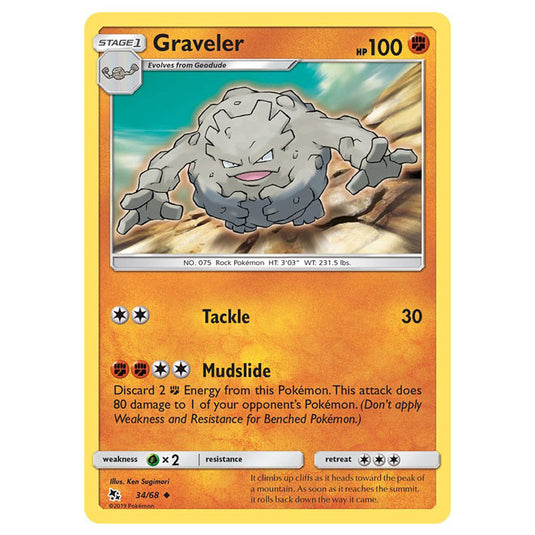 Pokemon - Sun & Moon - Hidden Fates - Graveler - 34/68