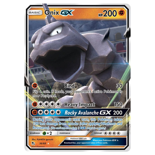 Pokemon - Sun & Moon - Hidden Fates - Onix-GX - 36/68