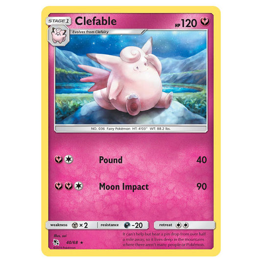 Pokemon - Sun & Moon - Hidden Fates - Clefable - 40/68